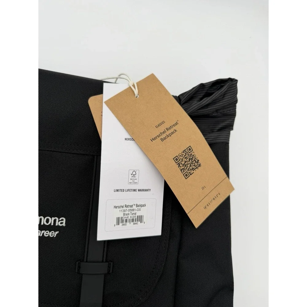 Herschel Supply Co. Retreat Cal Poly Pomona Backpack Black NWT Laptop Sleeve